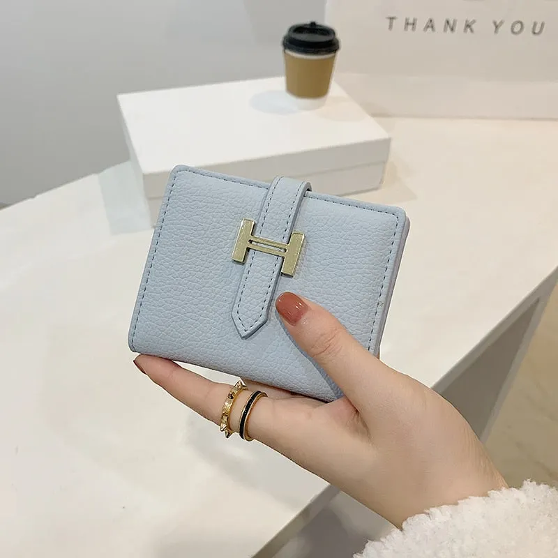 էѧӧܧ New Arrival Wallet Short Women Wallets Zipper Purse Luxury Brand Wallets Trendy Coin Purse Card Holder PU Leather