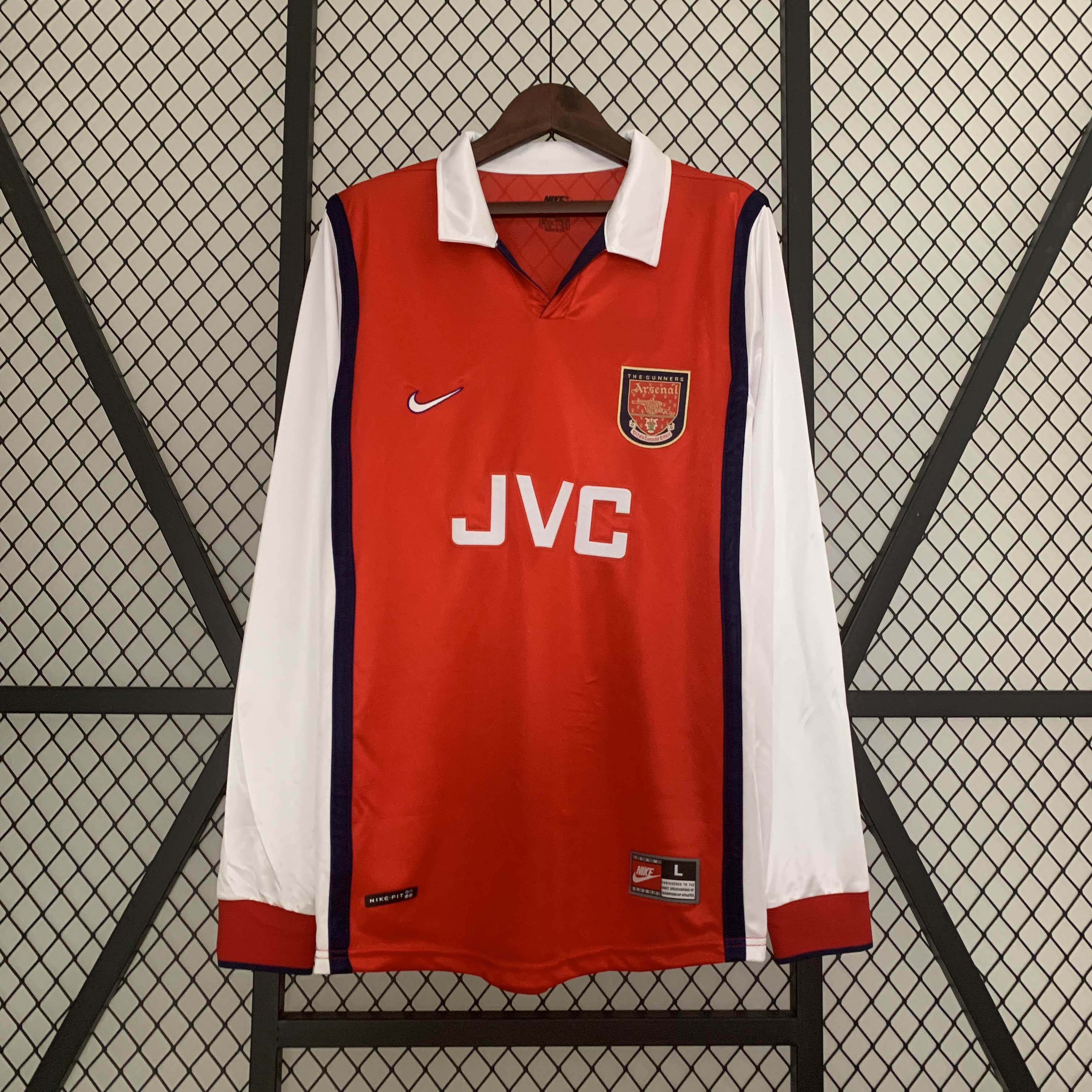 Retro 1998-1999 Arsenal Home Long Sleeve Football Shirt 1:1 Thai Quality