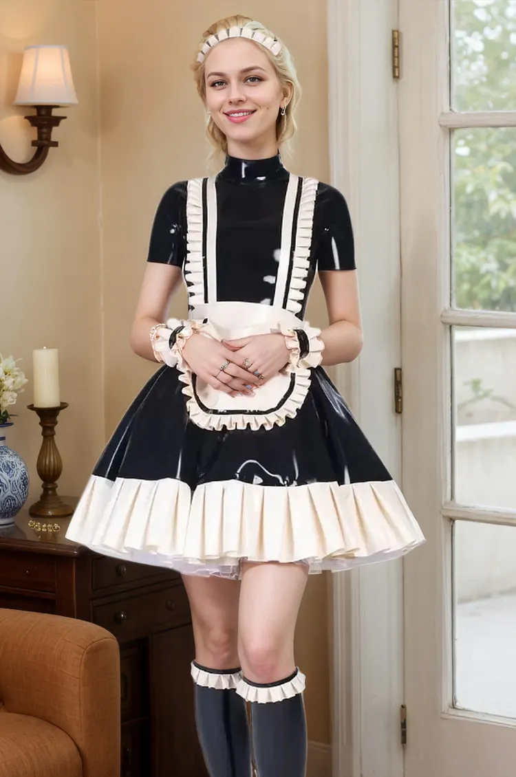 Women Latex Dress Maid Luxury