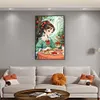 >SALE<Full Embroidery Eco-cotton Thread 11CT Printed Girl Cross Stitch Kit 50x75cm