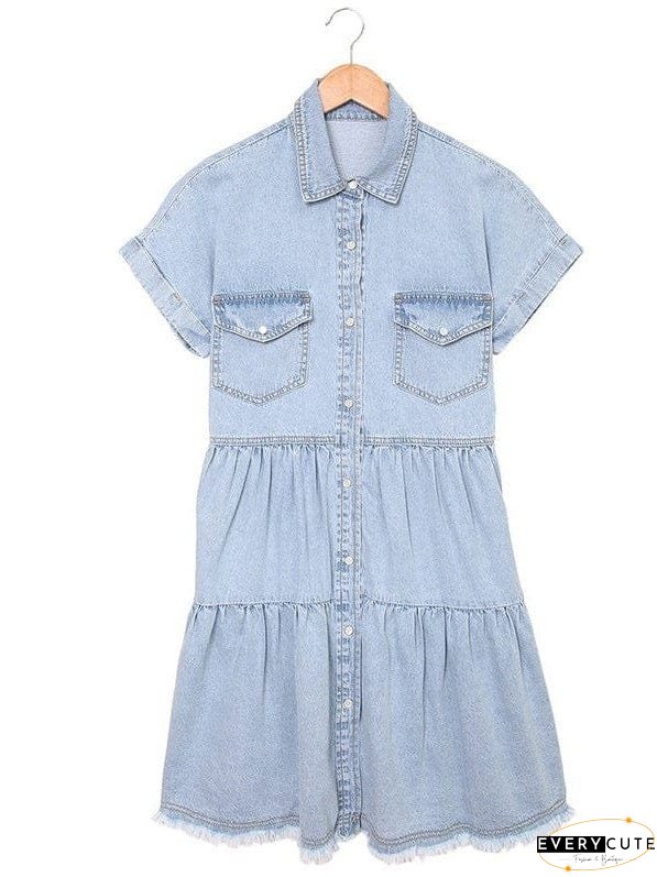 Drop Shoulder Denim Dress