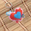 Heart DIY Beads Needlework Keychain Craft Mosaic Beads Embroidery Keyrings Art