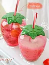 3/6pcs Drinking Cup 500ml Pineapple/Strawberry Shape Creative Beach Party Favors