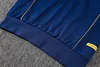 Joyfball 2025/2026 Kids Size Real Madrid Long Zipped Jacket Retro Version Royal Blue Soccer Jersey  1:1 Thai Quality 