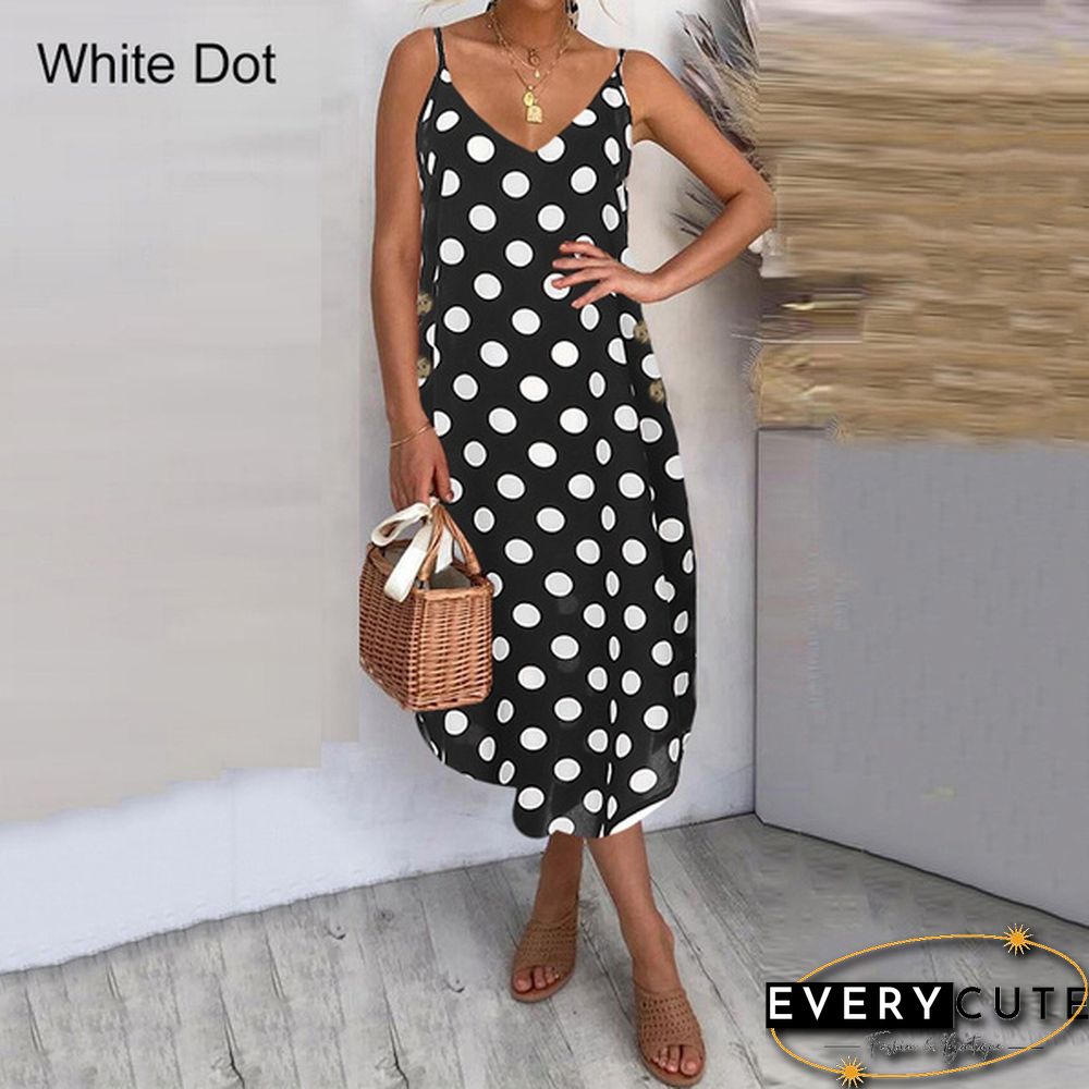 Women Summer Long Dress Spaghetti Strap V Neck Irregular Hem Holiday Casual Party Dress Sundress Plus Size S-5XL