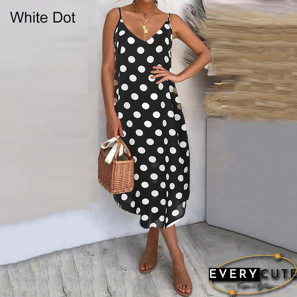 Women Summer Long Dress Spaghetti Strap V Neck Irregular Hem Holiday Casual Party Dress Sundress Plus Size S-5XL
