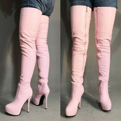 GOOSHOE Colorful Leather Over The Knee Long Boots Woman Shoes High Heel Long Boots Dress Shoes