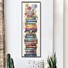 (Stamped/Counted) Stack Of Books With Flowers - 11CT Cross Stitch 30*80cm/11.81*31.5in(Big Size)