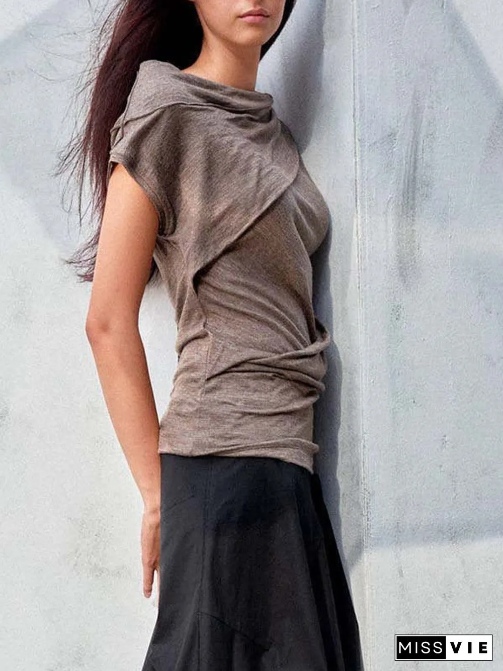 Solid Cotton-Blend Short Sleeve T-shirt