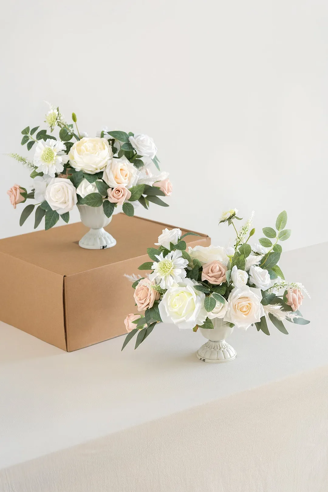 Large Floral Centerpiece Set in White & Sage