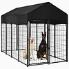 [US Local Warehouse] Outdoor Secure Wire Crate Kennel Anti-Rust Metal Dog Cage for Medium Small Dogs