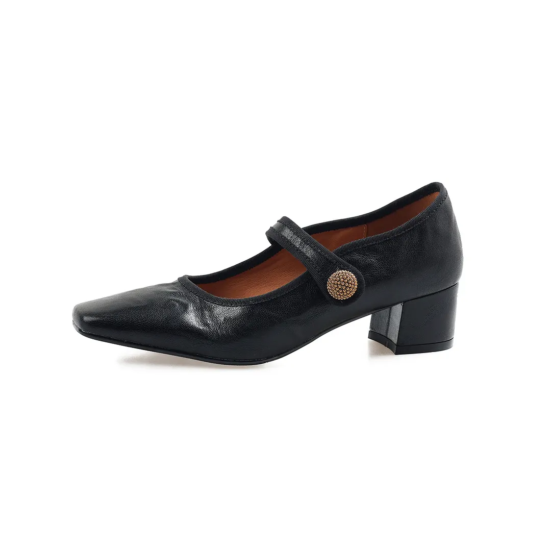 Churchf Churchf Version ~ French Mary Jane Shoes Female 2024 Autumn Retro Wind Shallow One Word With Single Shoe Thick