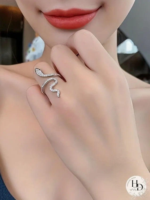 1PC Ring For Women's Cubic Zirconia Silver Street Gift Holiday Alloy Snake