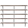 [US Local Warehouse] 5 Tier Floating Shelves 72.05x11.81x7.87in Wall Mounted Hanging Shelf with Metal Bracket for Living Room Kitchen Bathroom Home Storage