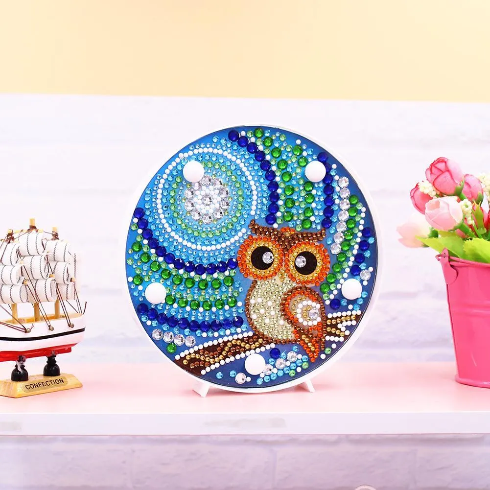 DIY Full Drill Diamond Painting Lamp Butterfly Animal LED Light Home Decor