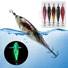 5Pcs Luminous Squid Jig Hook Fishing Lure Wood Shrimp Cuttlefish Hard Bait (002)