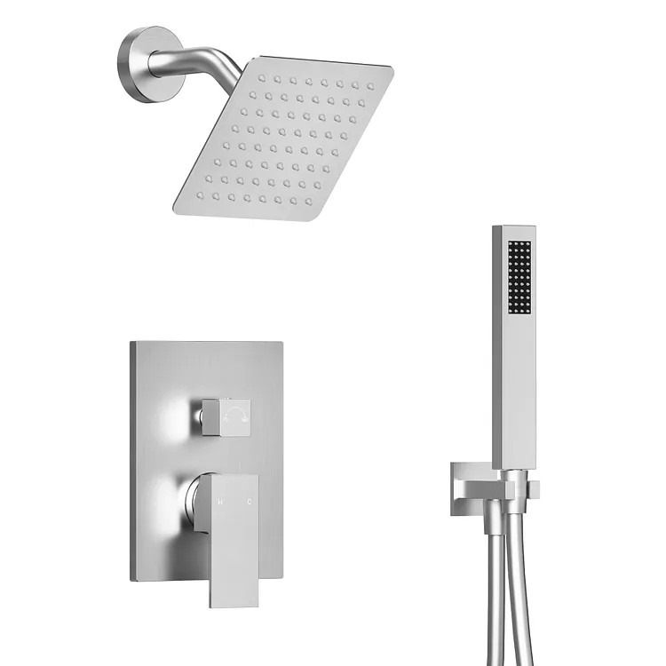 EVERSTEIN 6'' Wall Mount Pressure Balanced Shower System in Brushed Nickel SFS-1077-NK6