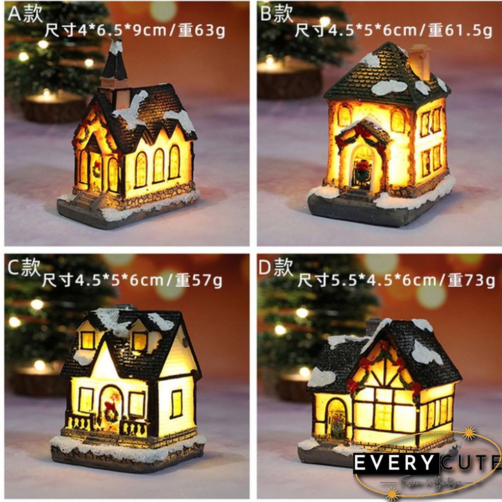 Christmas New Christmas Decorations Resin Small House Micro Landscape Resin House Small Ornaments Christmas Gifts