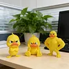 Funny Angry Duck Figurines Collectable Figures 3D Printed Cute Angry Yellow Duck Desk Decor 3pcs Decoration for Computer Car & Dorm