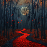 Autumn Moon Path - Diamond Painting