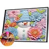 >SALE<5D DIY Partial Special Shaped Drill Diamond Painting Snowman-Green Decor 40x50cm