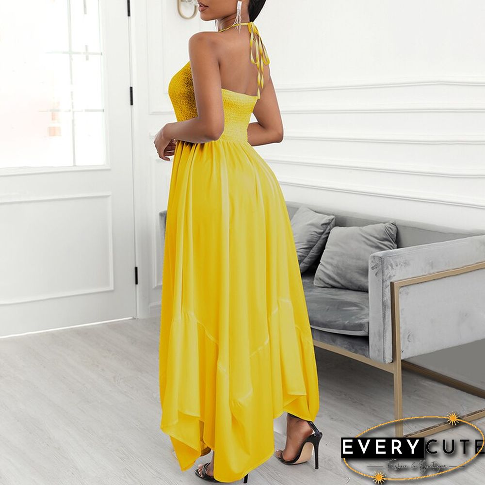 Party Wear Sleeveless Vacation Holiday Bohemian Long Dress Fashion Women Backless Halter Maxi Dress