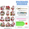 (US Local)12Pcs Christmas Diamond Painting Keychain Rhinestone Painting Keychain Pendant