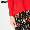 ONLY Brand NEW commuting lady flowers long sleeve rib cuff pleated two-piece dress knit women |118146532