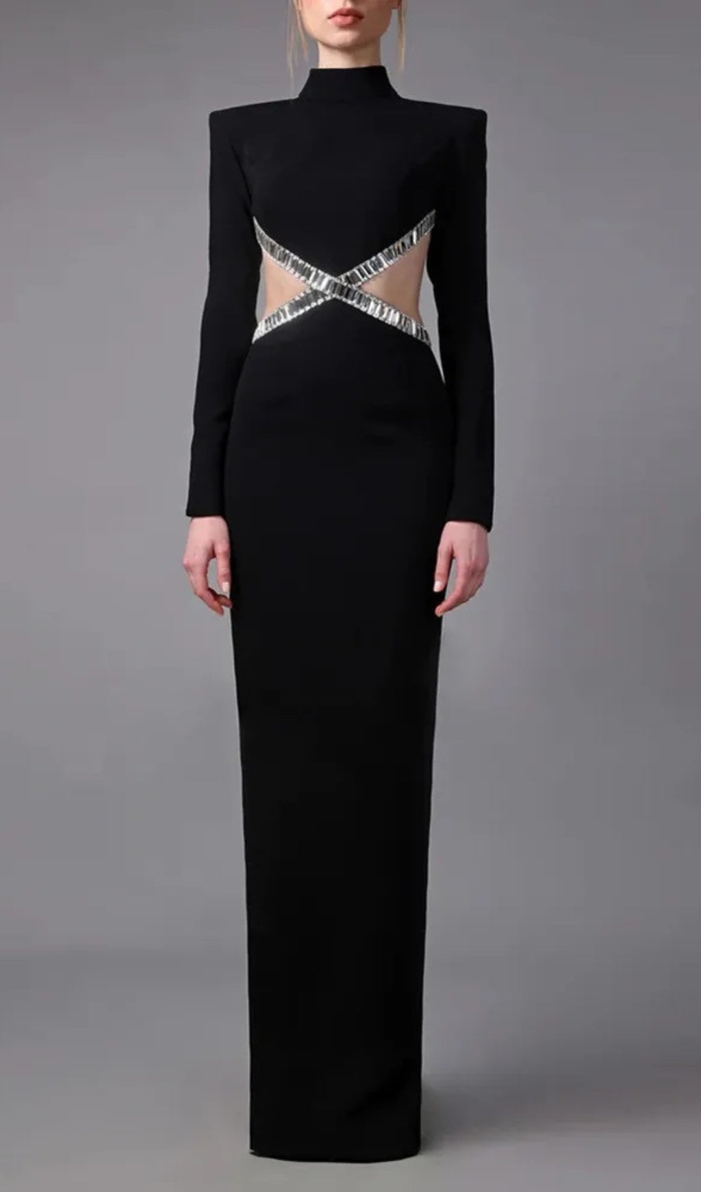 Annika Crepe Gown With Crystal Cutouts Flowering Girl