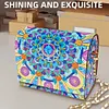 (US Local)DIY Mandala Diamond Art Wooden Coin Pouch with Chain 5D Diamond Painting Purse