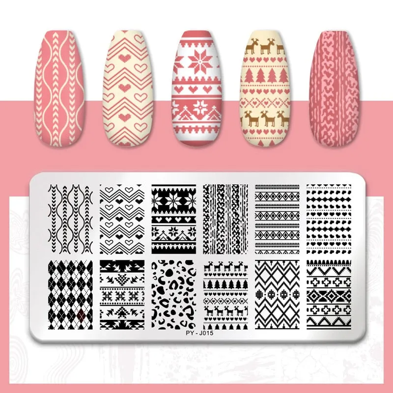 PICT YOU  Nail Stamping Plates Line Pictures Stencil Stainless Steel Nail Design for Printing Nail Art Image Plate Tool-Nail Inspo
