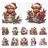 12pcs Christmas Yak-11CT Stamped Cross Stitch Set 12.5*12.5cm/4.92*4.92in