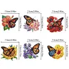 (US Local)6pcs Flower Butterfly DIY Diamond Painting Fridge Magnets Craft Kit