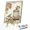 Bird Peony Cage-Paint by Numbers Acrylic Painting 40*60CM(Poster style）