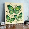 Green Butterfly DIY Pearl Painting Kit with Frame 30x30cm Pearl Gem Paintings Picture Arts Craft for Adults/Beginners Gift Home Wall Decor