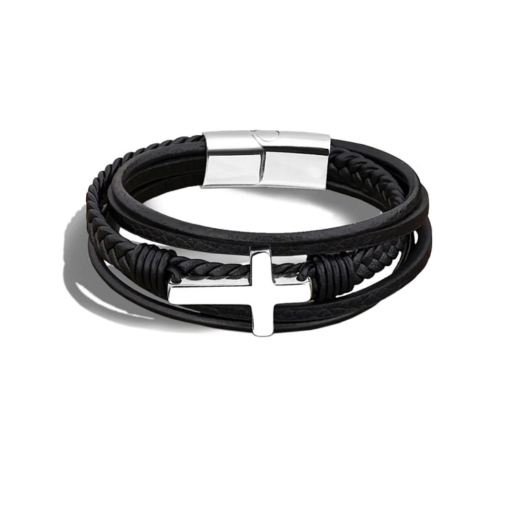 For Grandson - Pray That You Are Safe, Well And Happy Cross Bracelets