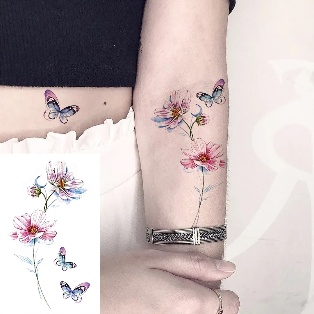 3D Realistic Wings Letters Temporary Tattoos For Women Men Quotes Thorns Dragon Fake Tattoo Fashion Waterproof Tatoos Sticker