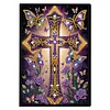 (US Local)50-Page A5 Size Cross Pattern Rhinestone Art Painting Notebook Kit for Gift