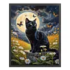 Black Cat Under The Moonlight - 11CT Stamped Cross Stitch - 40*50cm