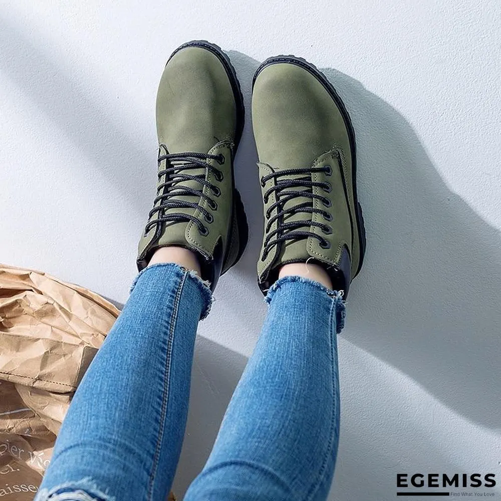 Autumn Early Winter Shoes Women Flat Heel Boots Fashion Keep warm Women's Boots Brand Woman Ankle Botas | EGEMISS