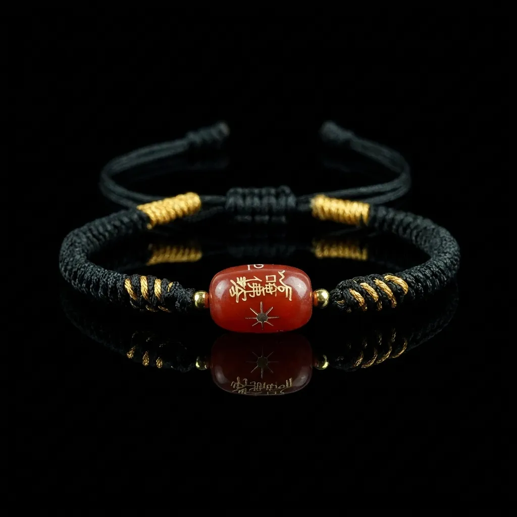 JiStones Imperial Cinnabar Amulet Bracelet - Silver Inlaid Purple Gold Sand
