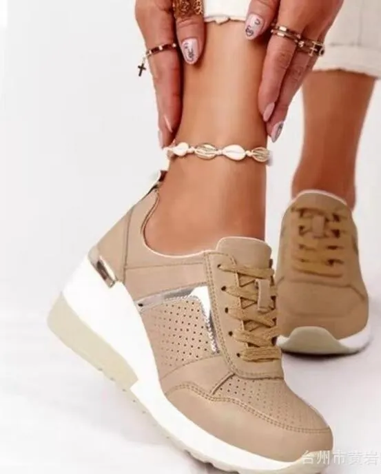 Spring Autumn Women Casual Walking Shoes Height Increasing Sport Wedge Shoes Air Cushion Comfortable Sneakers Zapatos De Mujer