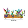 (US Local)DIY Diamond Painting Bird Wooden Hook Rail with 3 Hooks Punch Free Crafts Decor Kit