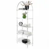 [US Local Warehouse] 5-Tier Acrylic Arched Bookshelf Modern Style Clear Bookcase Open Display Bookshelf for Home Office Living Room Kitchen Bedroom 11.81x23.62x65.35in Easy Assembly