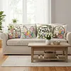 Easter Bunny Eggs Throw Pillow Covers 18x18 Inch He Is Risen Bunny Floral Eggs Farmhouse Easter Cushion Covers for Sofa Couch Bed Livingroom