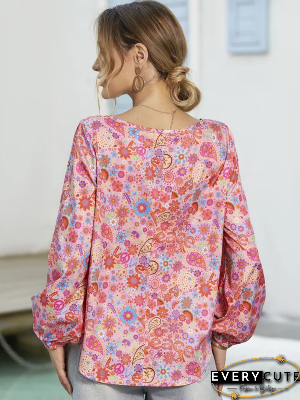 Women's Cotton Floral Print Top