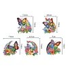 5Pcs DIY Diamond Painting Rainbow Butterfly Keychain