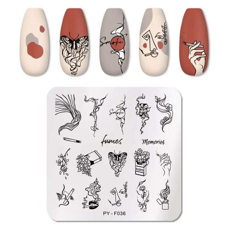 PICT YOU Nail Stamping Plates Flower Plant Pattern Nail Art Plate Stencil Stainless Steel Line Pictures Theme Image Plates Mold-Nail Inspo