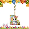 (US Local)PET Double Sided Special Shaped Easter Alphabet DIY Diamond Painting Keychain