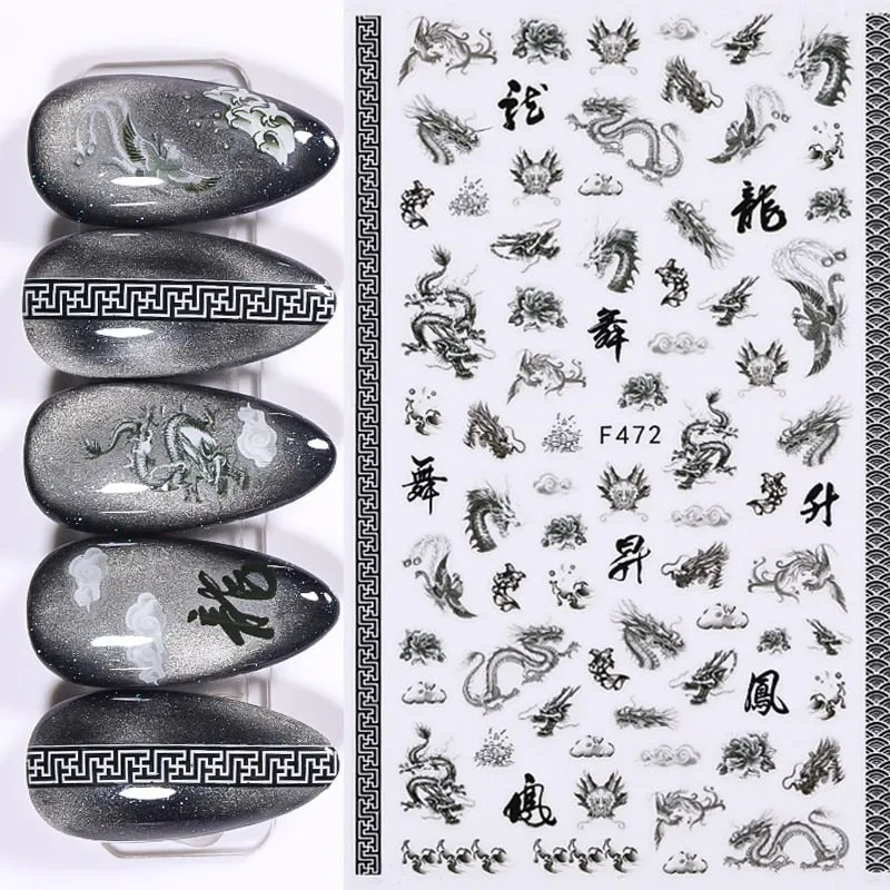 1PC Animals 3D Nail Stickers Leopard Zebra Transfer Stickers Kiss Letter Number Nail Art Stickers Colorful Nail Art Decoration
